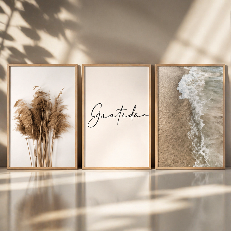 Kit Quadros Decorativos Gratidão