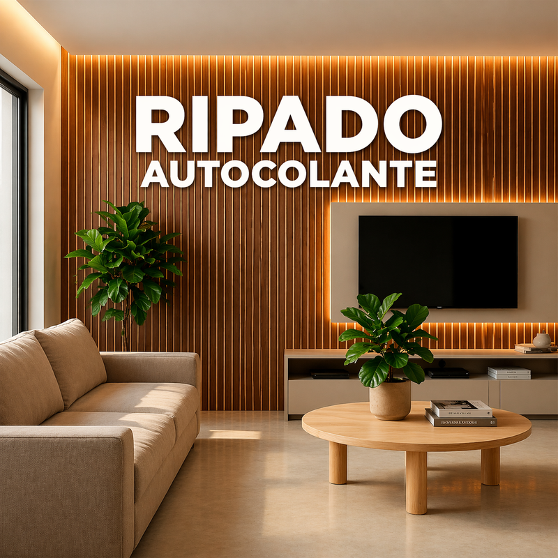 Painel Ripado Autocolante MDF